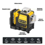 3D Laser Level Plastic Box 12 Line Green Light Level Set With 1 Battery And 1 charge For Plastering, Tiling, Ceiling 2