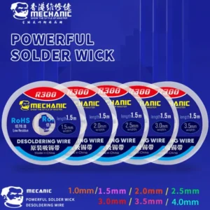 10pcs/lot MECHANIC Solder Wick Remover Desoldering Wire 1.0/1.5/2.0/2.5/3.0/3.5/4.0mm Desoldering Braid BGA Soldering Tools 1