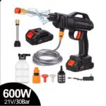 30 bar 600 W akkukäyttöinen painepesuri autolle