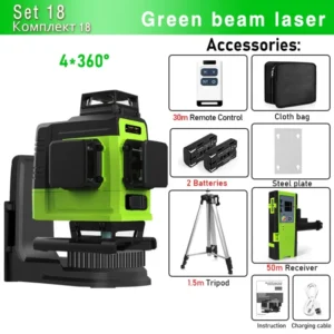 Clubiona 4D 16 lines Professional German Core Floor Ceiling Remote Control Green Line Laser Level with 5000mahs Li-Ion Battery 23