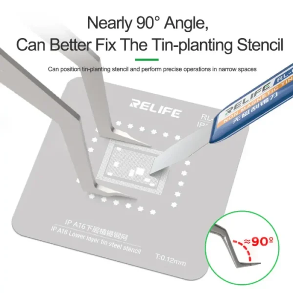 RELIFE ST-20L Precision High Hardness Tweezers Chip Tinning Positioning Tweezers for Smartphone Motherboard CPU IC Repair Tools 3