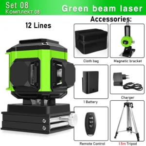 Clubiona 16/12 Lines Laser Level green line Self-leveling 360 Horizontal And Vertical Super Powerful green Beam Laser Level 8