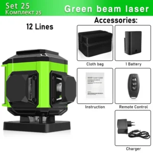 Clubiona 16/12 Lines Laser Level green line Self-leveling 360 Horizontal And Vertical Super Powerful green Beam Laser Level 14