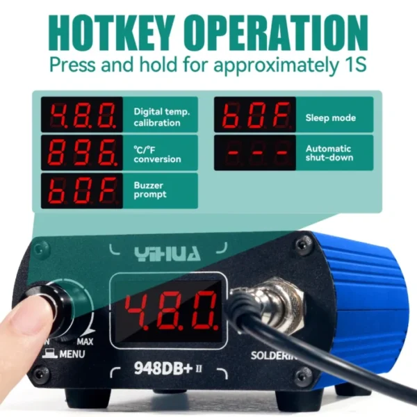 YIHUA 948DB+-II 110-240V Soldering Station 75W Quick Heating with Tip T12 Electronic Soldering Iron Station 3