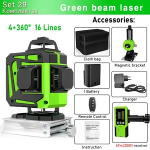 Clubiona 16/12 Lines Laser Level green line Self-leveling 360 Horizontal And Vertical Super Powerful green Beam Laser Level 37