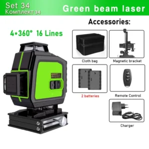 Clubiona 16/12 Lines Laser Level green line Self-leveling 360 Horizontal And Vertical Super Powerful green Beam Laser Level 35