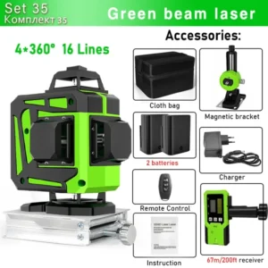 Clubiona 16/12 Lines Laser Level green line Self-leveling 360 Horizontal And Vertical Super Powerful green Beam Laser Level 36
