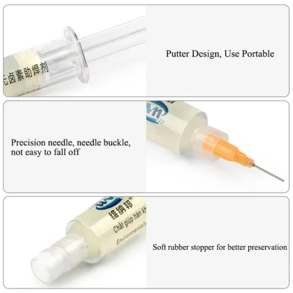 LEAD-FREE Halogen-Free Syringe Flux Soldering Paste Environmental Welding Grease Flux for PCB SMD BGA Circuit Board Repair Tools 2
