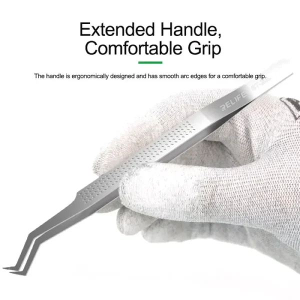 RELIFE ST-20L Precision High Hardness Tweezers Chip Tinning Positioning Tweezers for Smartphone Motherboard CPU IC Repair Tools 5