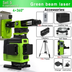 Clubiona 4D 16 lines Professional German Core Floor Ceiling Remote Control Green Line Laser Level with 5000mahs Li-Ion Battery 27