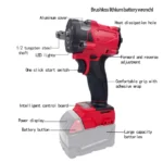 Brushless Impac Wrench 500N.m Electric Driver Cordless Screwdriver Power Tools for Milwaukee 18V Battery Drill Service Tool 3