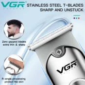 VGR Hair Clipper Rechargeable Hair Cutting Machine Cordless Hair Trimmer Electric Barber 0mm Cutting Blade Clipper for Men V-071 3