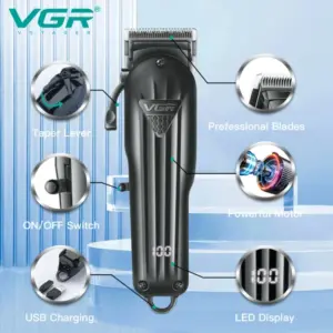 VGR Clipper Hair Cutting Machine Electric Hair Clipper Professional Hair Trimmer Cordless Trimmer for Men Digital Display V-282 2