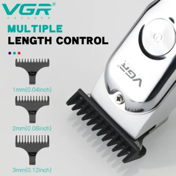 VGR Hair Clipper Rechargeable Hair Cutting Machine Cordless Hair Trimmer Electric Barber 0mm Cutting Blade Clipper for Men V-071 6