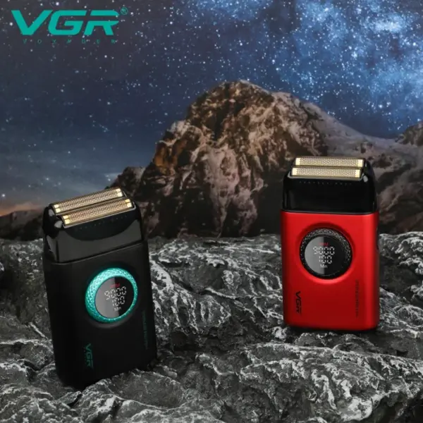 VGR Razor Professional Shaver Rechargeable Trimmer Electric Beard Shaver Digital Display Razor 9000 RPM Shaver for Man V-377 5