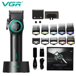 VGR Hair Trimmer Cordless Hair Cutting Machine Professional Barber Hair Clipper 9000 RPM Haircut Electric Trimmer for Men V-001 1