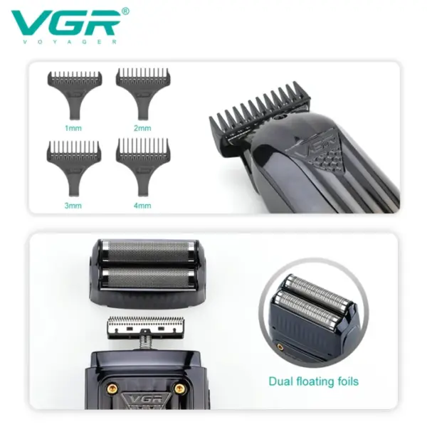 VGR Hair Trimmer Professional Electric Shaver Razors Portable Beard Trimmer Adjustable Clipper Barber Hair Trimmer for Men V-644 3