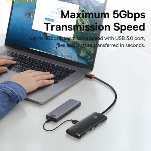 Baseus USB HUB Adapter 4 in 1 USB Type C to USB 3.0 HUB Splitter Adapter for MacBook Pro Air Huawei Mate 30 Docking Station HUB 5