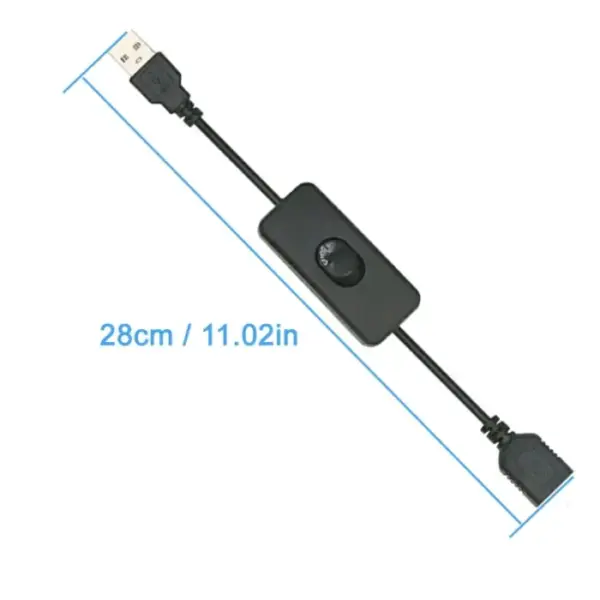 2 PCS USB Cable With Switch ON/OFF Cable Extension Toggle for USB Lamp USB Fan Power Supply Line Durable Adapter USB Headset LED 6