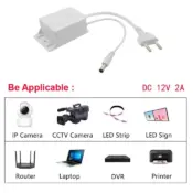 DC12V 2A Waterproof EU Power Adapter For CCTV Security Surveillance Cameras AHD Camera NVR DVR Input AC100V-240V 5.5mm*2.1mm 6