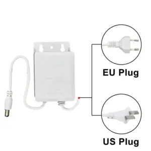 Power Adapter US/EU Outdoor Waterproof AC 100-240V Input DC 12V Volt Output Supply Charger Europe Universal Adapter Converter 2
