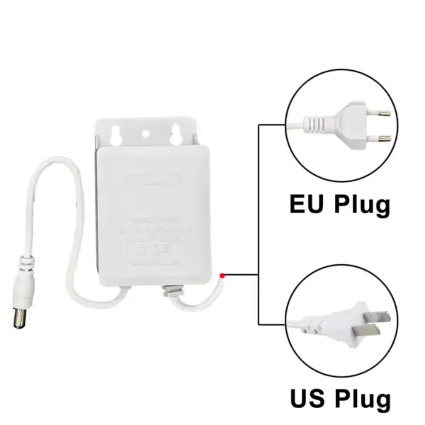 Power Adapter US/EU Outdoor Waterproof AC 100-240V Input DC 12V Volt Output Supply Charger Europe Universal Adapter Converter 2