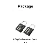 8 Digits Password Code Outdoor Waterproof Combination Padlock Zinc Alloy Suitcase For Luggage Travel Smart Lock Keyed Anti-thief 6
