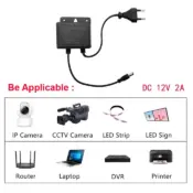 DC12V 2A Waterproof EU Plug Power Adapter For CCTV Security Surveillance AHD Camera Charger NVR DVR Input AC100V-240V 5.5*2.1mm 6