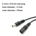 5M 10M DC12V Power Extension Cable 5.5mm*2.1mm Connector Male To Female For LED Lamp CCTV Security Camera Black Power Cable Cord 3
