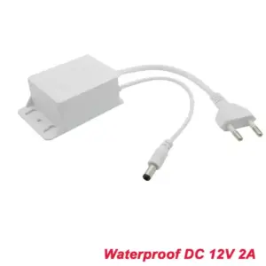 DC12V 2A Waterproof EU Power Adapter For CCTV Security Surveillance Cameras AHD Camera NVR DVR Input AC100V-240V 5.5mm*2.1mm 1