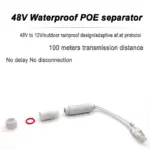 POE Spliter 48V to 12V Waterprrof Video And Power Adapter Cable Supply Module Injector Extender for IP Camera Splitter Net AP 2