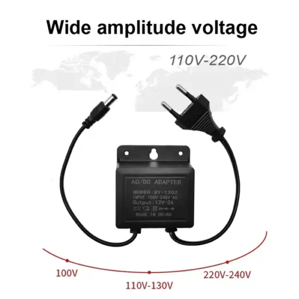 DC12V 2A Waterproof EU Plug Power Adapter For CCTV Security Surveillance AHD Camera Charger NVR DVR Input AC100V-240V 5.5*2.1mm 5