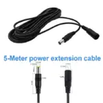 5M 10M DC12V Power Extension Cable 5.5mm*2.1mm Connector Male To Female For LED Lamp CCTV Security Camera Black Power Cable Cord 4