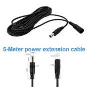5M 10M DC12V Power Extension Cable 5.5mm*2.1mm Connector Male To Female For LED Lamp CCTV Security Camera Black Power Cable Cord 4