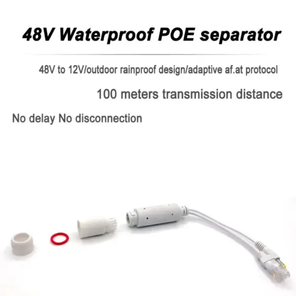 POE Spliter 48V to 12V Waterprrof Video And Power Adapter Cable Supply Module Injector Extender for IP Camera Splitter Net AP 2