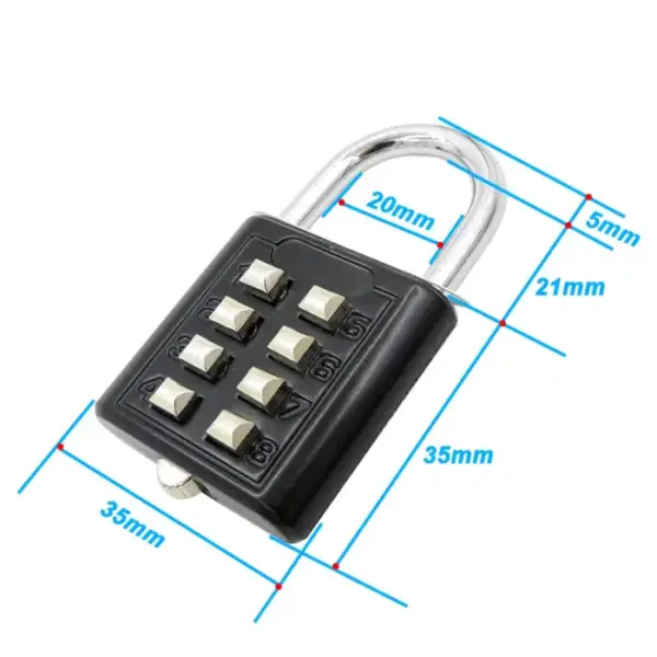 8 Digits Password Code Outdoor Waterproof Combination Padlock Zinc Alloy Suitcase For Luggage Travel Smart Lock Keyed Anti-thief 3