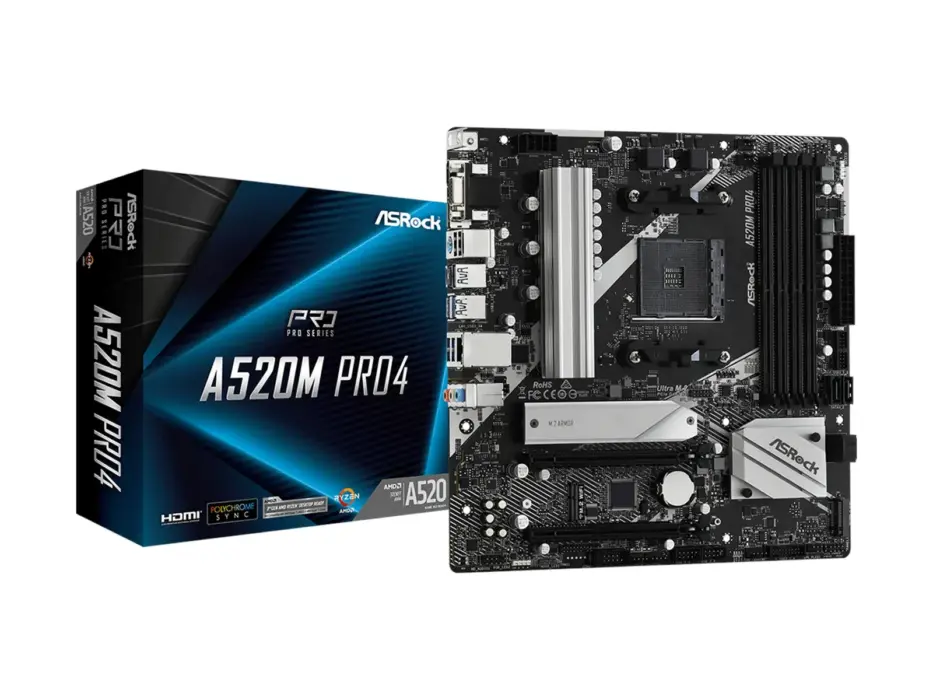 ASRock A520M Pro4 (1) ASRock A520M PRO4, Mainboard - Image 1
