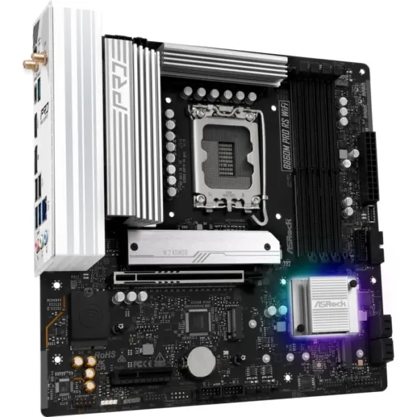 Asrock B860M Pro RS WiFi, mATX-emolevy, Socket 1851, 64GB DDR4 - Image 2