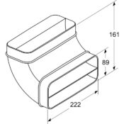 90° Flachkanalbogen HEZ9VDSB2, putki