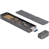 DeLOCK M.2 NVMe ja SATA SSD -ulkoinen kotelo, USB-A 3.2 Gen 2