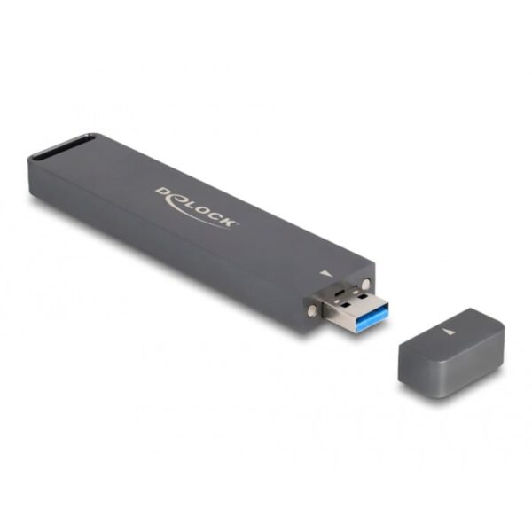 DeLOCK M.2 NVMe ja SATA SSD -ulkoinen kotelo, USB-A 3.2 Gen 2 - Image 2