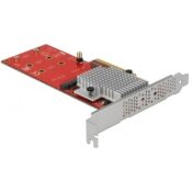 Delock PCIe x8 2x M.2 Key M LP -adapteri