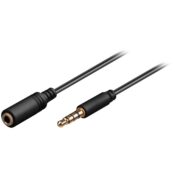 Goobay AUX-jatkojohto 3,5 mm 4-pin 1,5 m (uros–naaras)